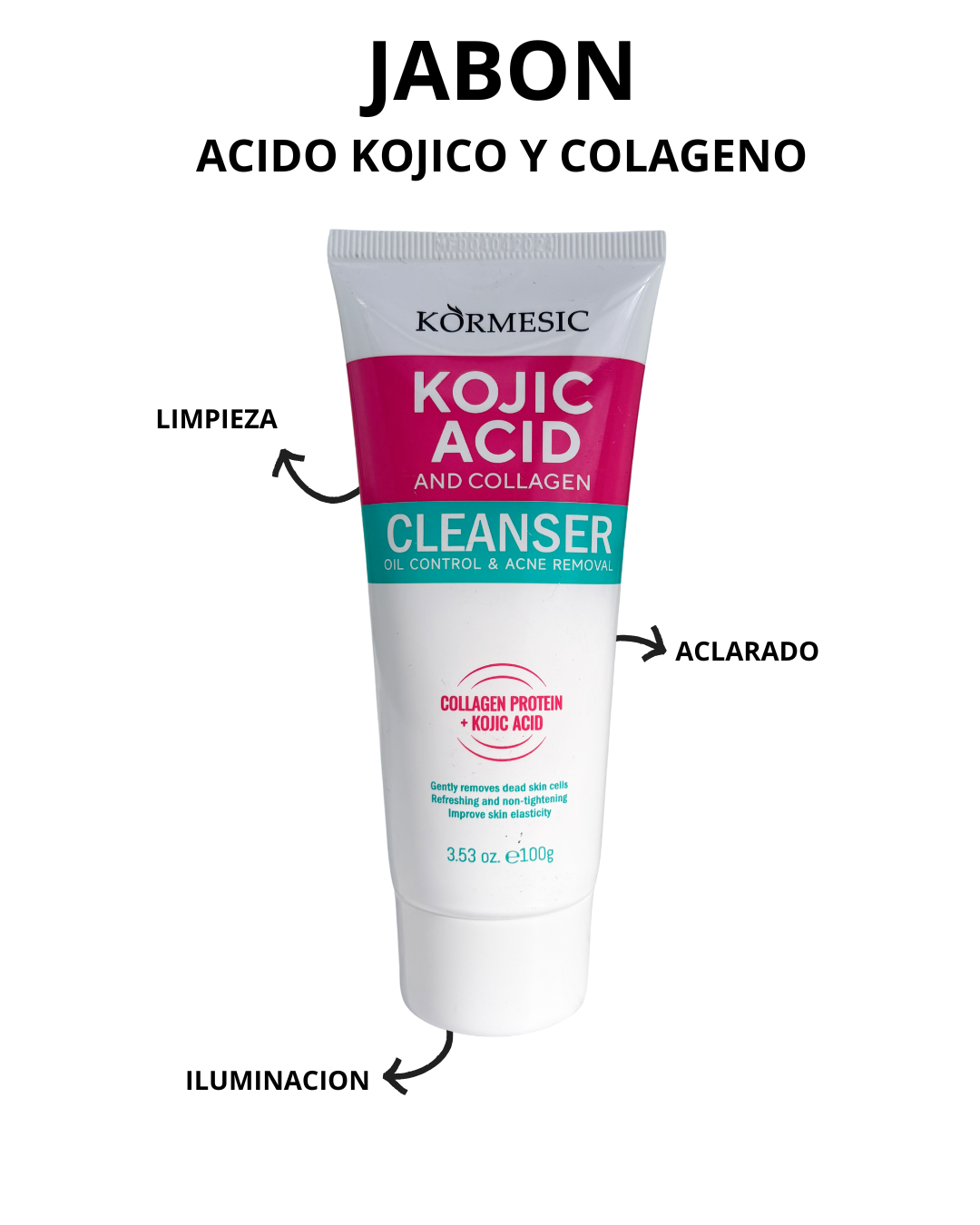 JABON FACIAL CON ACIDO KOJICO Y COLAGENO